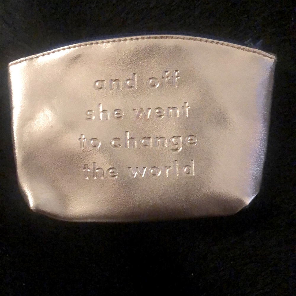 Ipsy Rosegold ‘and off she went to change the world’ Makeup Bag